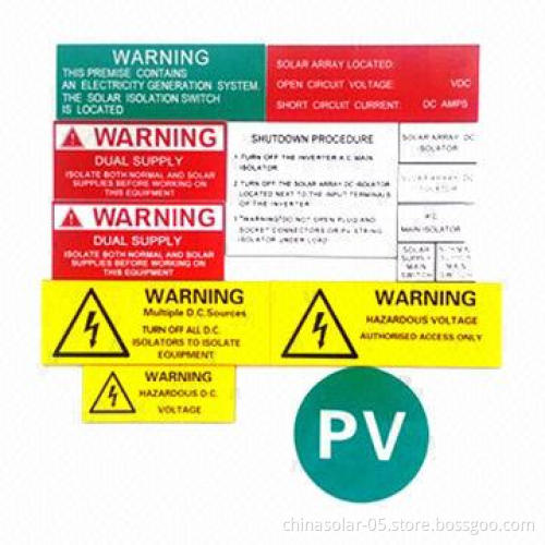 Solar warning label kits, very nice UV-resistant